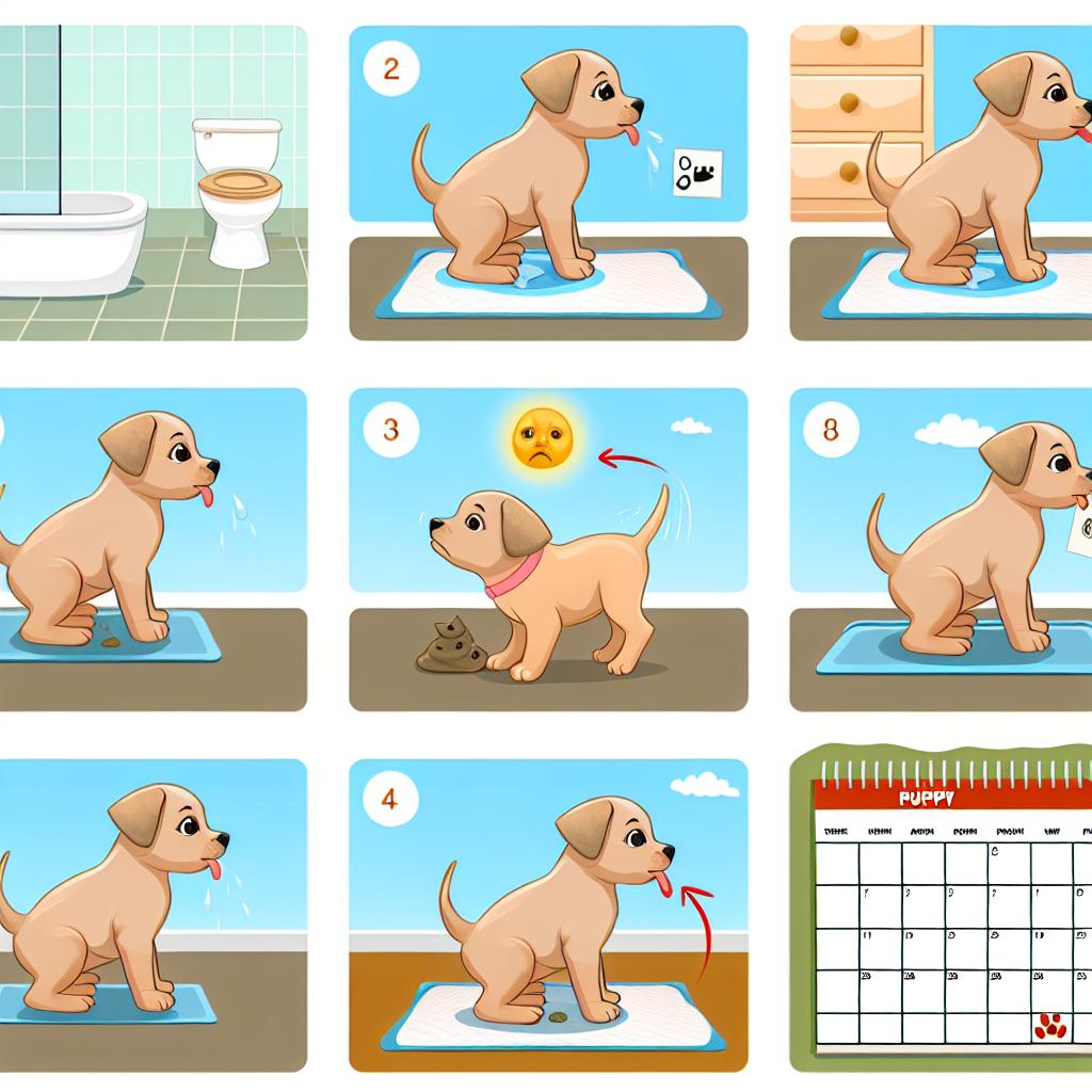 Puppy potty training steps and schedule.