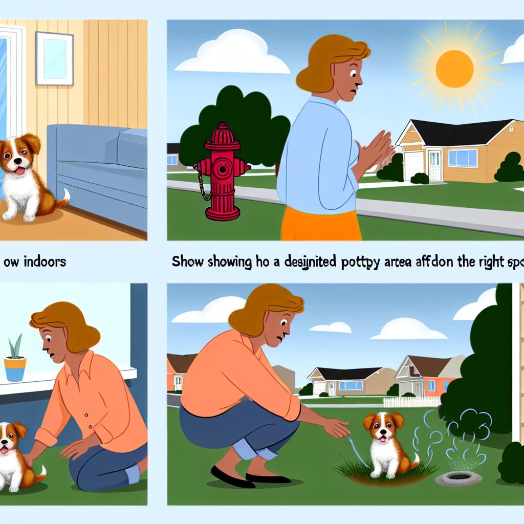 Dog potty training guide illustration