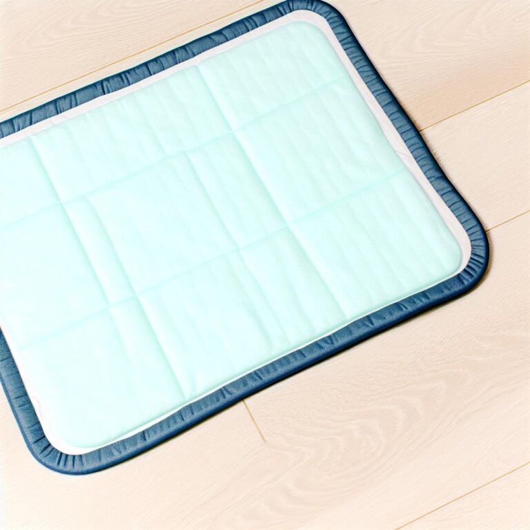 Light teal puppy pad with dark edges